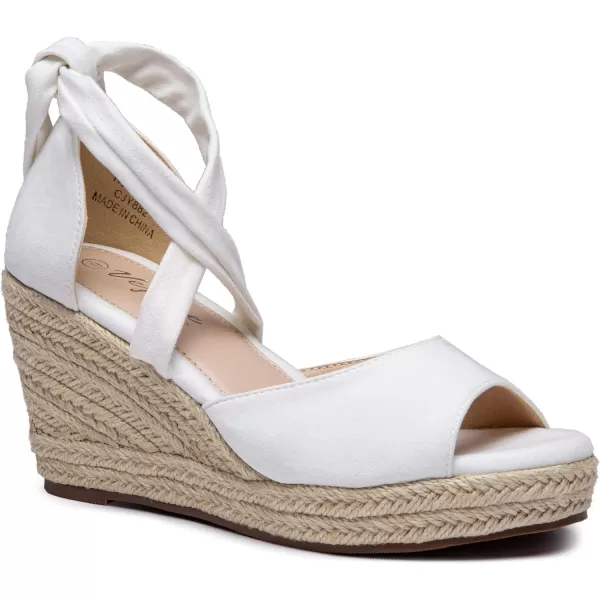 Vepose Womens 882 Rome Open Toe Espadrilles Platform Wedge SandalsPeep Toe882white