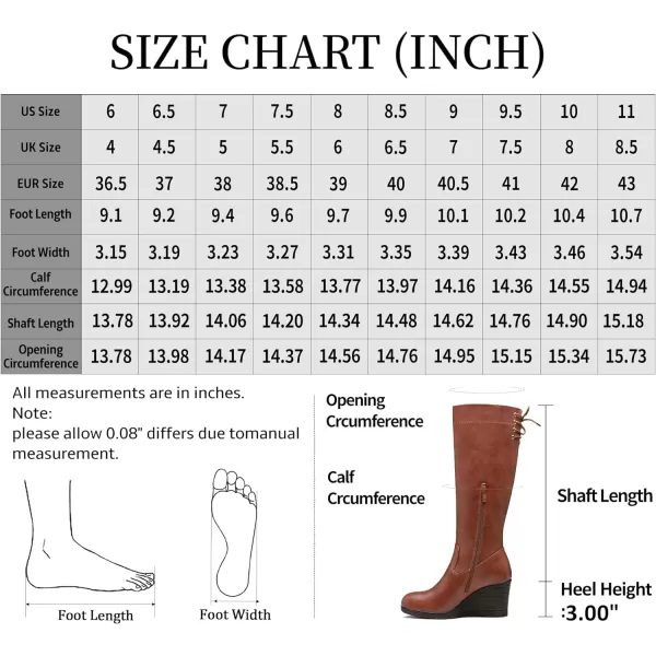 Vepose Womens 9651 Knee High Boots Fashion Wedge Heel 3 Inch Boot for WomenPlatform Boots9651brown