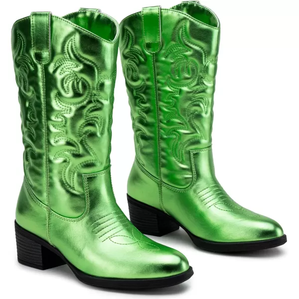 Vepose Womens 9801 Cowboy Knee High Cowgirl Boots for WomenVintage Cowboy9801green