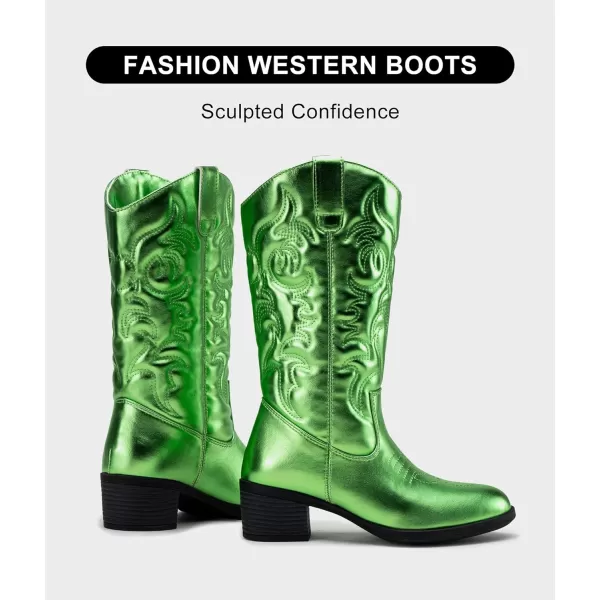 Vepose Womens 9801 Cowboy Knee High Cowgirl Boots for WomenVintage Cowboy9801green