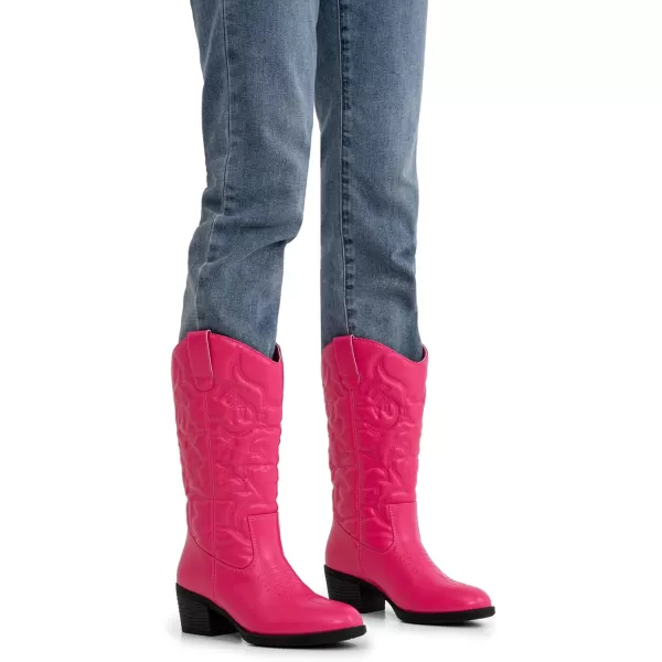 Vepose Womens 9801 Cowboy Knee High Cowgirl Boots for WomenVintage Cowboy9801rose Pink