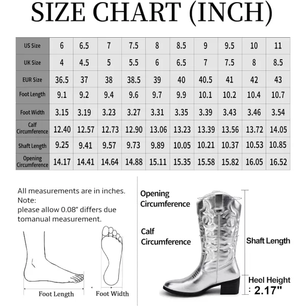 Vepose Womens 9801 Cowboy Knee High Cowgirl Boots for WomenVintage Cowboy9801silver