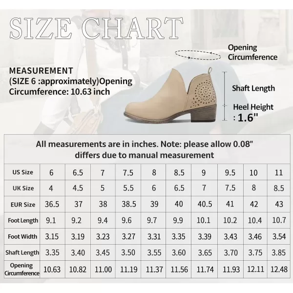 Vepose Womens Ankle Boots Low Heels Chunky Cutout BootiesPerforated Western ShoesClassic Perf912tan Nubuck