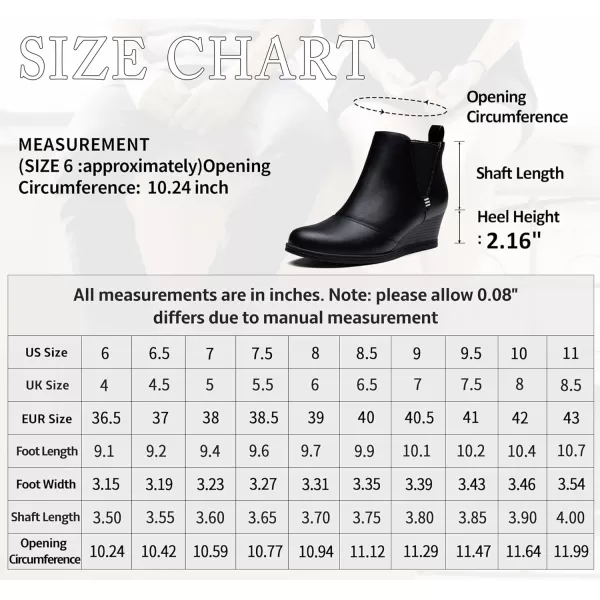 Vepose Womens Chelsea Ankle Boots Wedge Heel Booties Casual Shoes for WomenNo Zipper937black