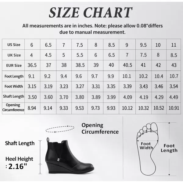 Vepose Womens Chelsea Ankle Boots Wedge Heel Booties Casual Shoes for WomenZipper9677black