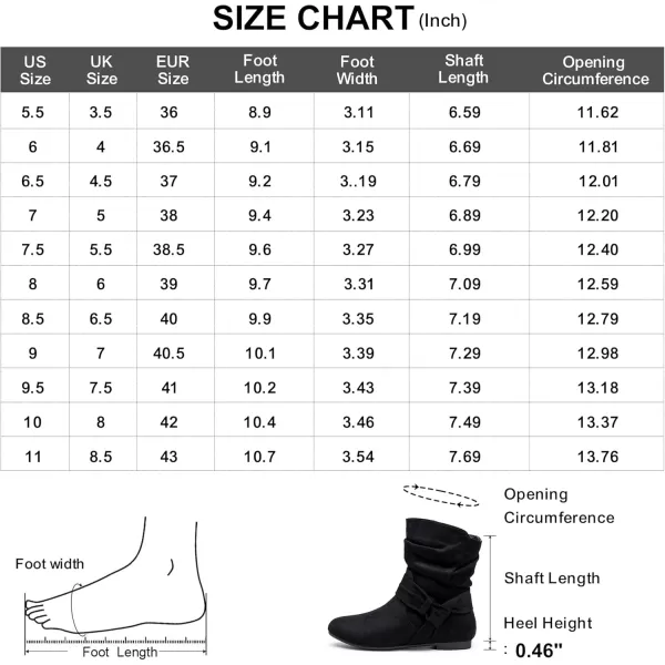 Vepose Womens Mid Calf Boots Fashion Slouch Flat Ankle Booties with ComfortBlackzipper 939a