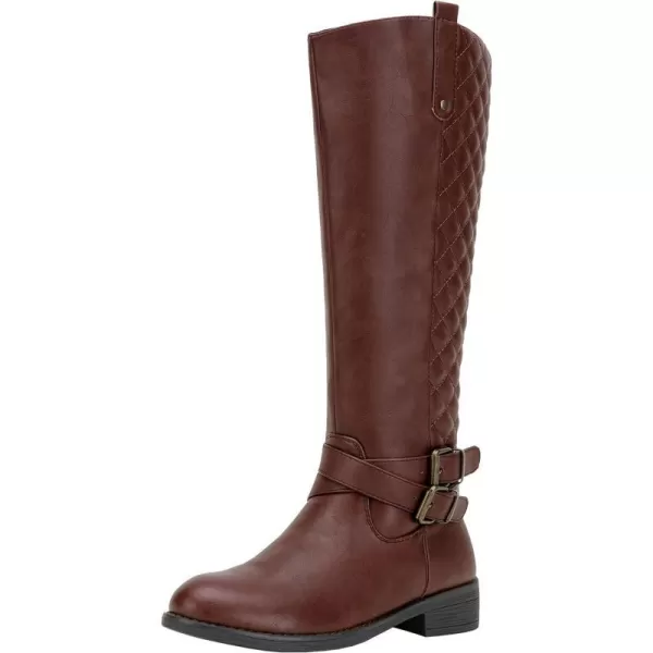 Vepose Womens 49 Riding Boots Knee High BootsBuckle Calf Boot949coffeecognac