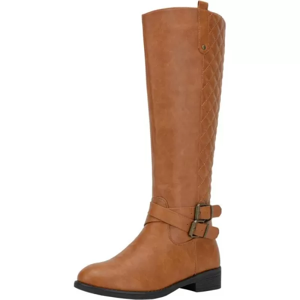 Vepose Womens 49 Riding Boots Knee High BootsBuckle Calf BootRiding Boots949camel