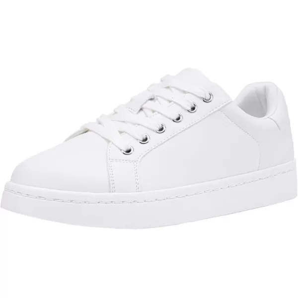 Vepose Womens 8003 Fashion Lace Up Comfortable Casual Tennis SneakersAwhite8003