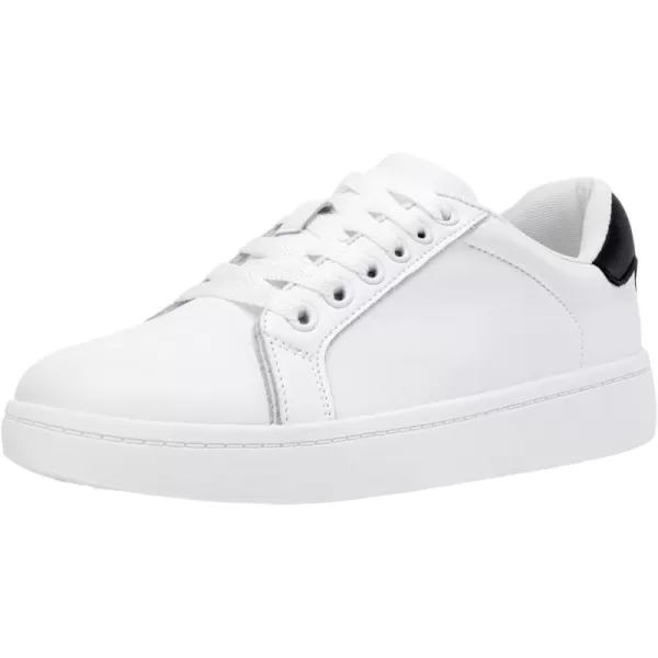 Vepose Womens 8003 Fashion Lace Up Comfortable Casual Tennis SneakersBwhite Black8003 Leather