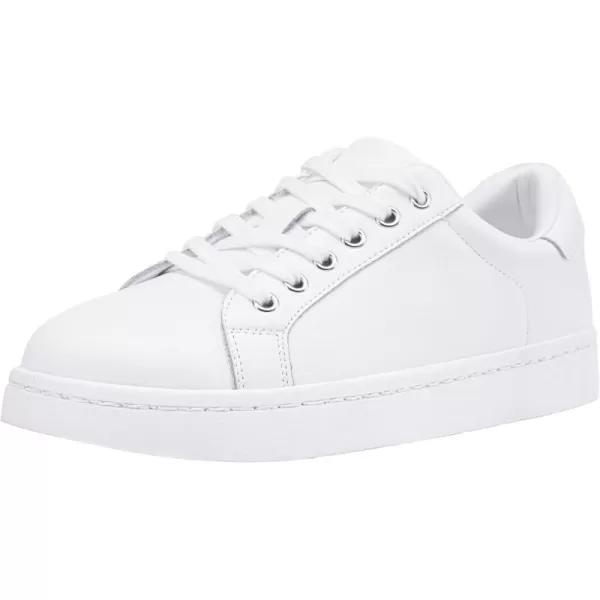 Vepose Womens 8003 Fashion Lace Up Comfortable Casual Tennis SneakersBwhite8003 Leather