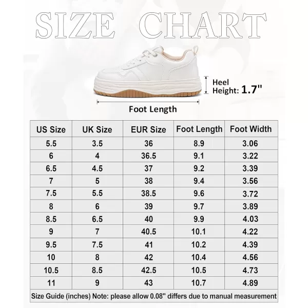 Vepose 8060 Womens Fashion Platform SneakersWide Toe Design Leather Casual Tennis Laceup ShoesWide Toe Platform8060beige