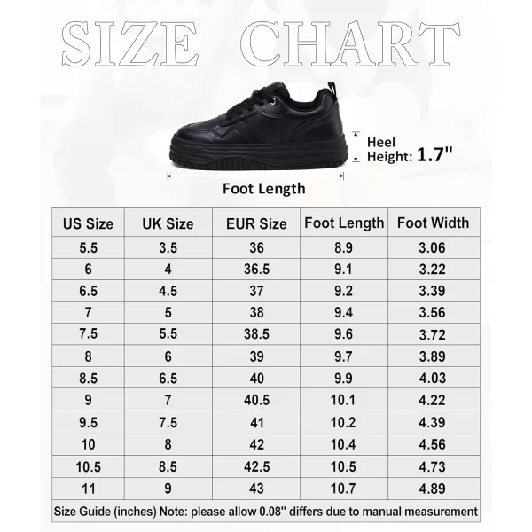 Vepose 8060 Womens Fashion Platform SneakersWide Toe Design Leather Casual Tennis Laceup ShoesWide Toe Platform8060black