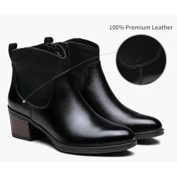 Vepose Womens 100 Leather Ankle Boots amp Booties with Inner Side Zip LadySide Zip9001lblack