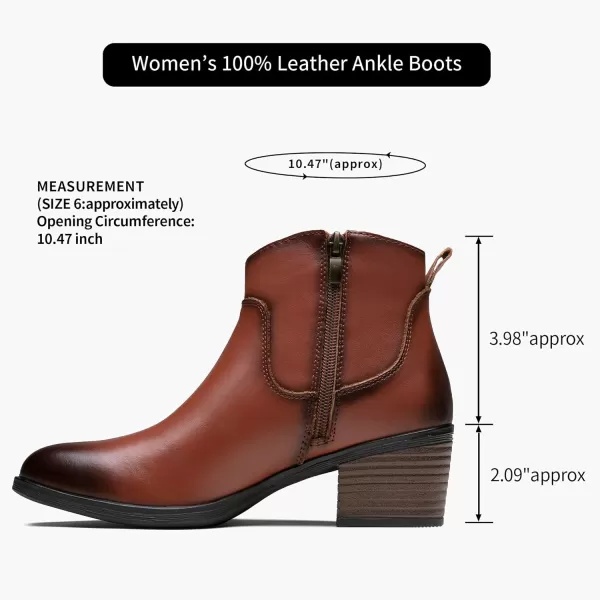 Vepose Womens 100 Leather Ankle Boots amp Booties with Inner Side Zip LadySide Zip9001lred Brown