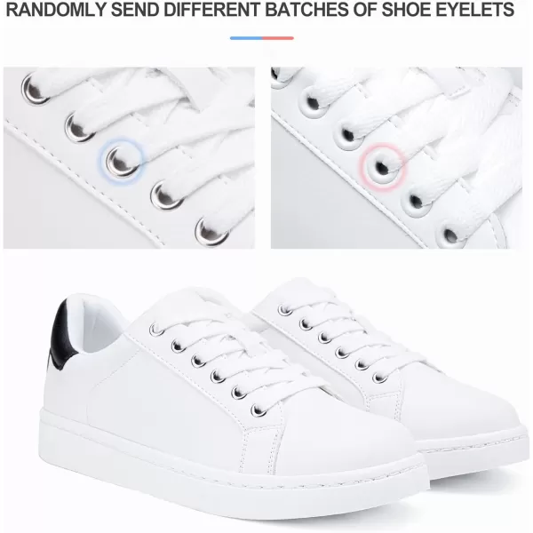 Vepose Womens 8003 Fashion Lace Up Comfortable Casual Tennis SneakersAsneakers 8003white Black