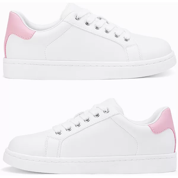 Vepose Womens 8003 Fashion Lace Up Comfortable Casual Tennis SneakersAsneakers 8003white Pink