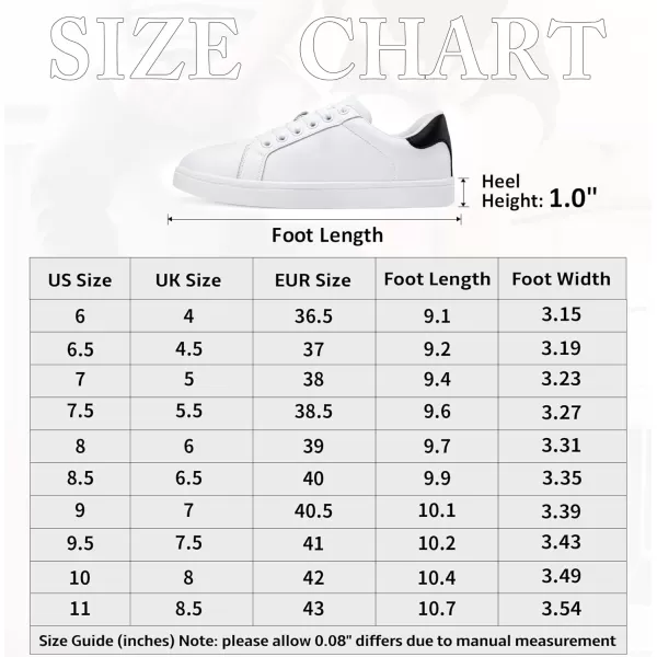 Vepose Womens 8003 Fashion Lace Up Comfortable Casual Tennis SneakersBleather Sneakerswhite Black