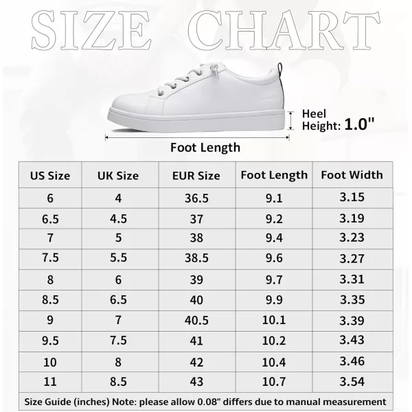 Vepose Womens 8003 Fashion Lace Up Comfortable Casual Tennis SneakersDfashion 8005white