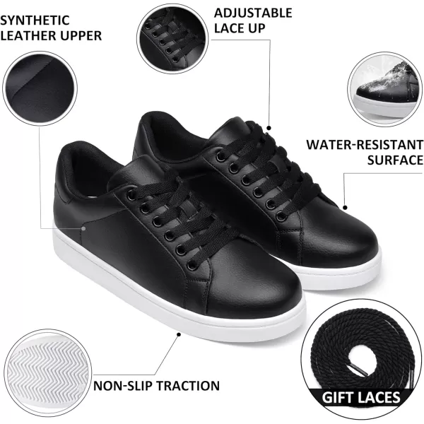 Vepose Womens 8003 Fashion Lace Up Comfortable Casual Tennis SneakersSneakers8003black