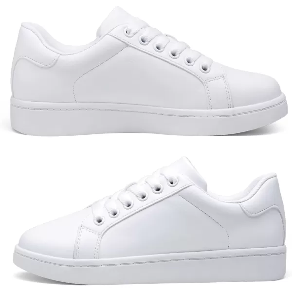 Vepose Womens 8003 Fashion Lace Up Comfortable Casual Tennis SneakersSneakers8003white