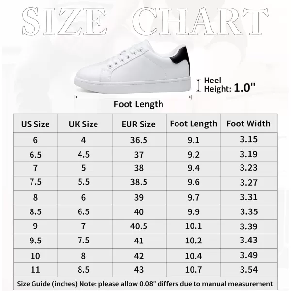 Vepose Womens 8003 Fashion Lace Up Comfortable Casual Tennis SneakersSneakers8003white Black