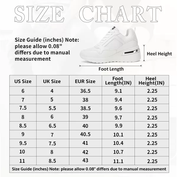 Vepose Womens 8026A Fashion Wedge SneakersArch Support High Heel Tennis Shoes ShoesSneaker 8026aall White