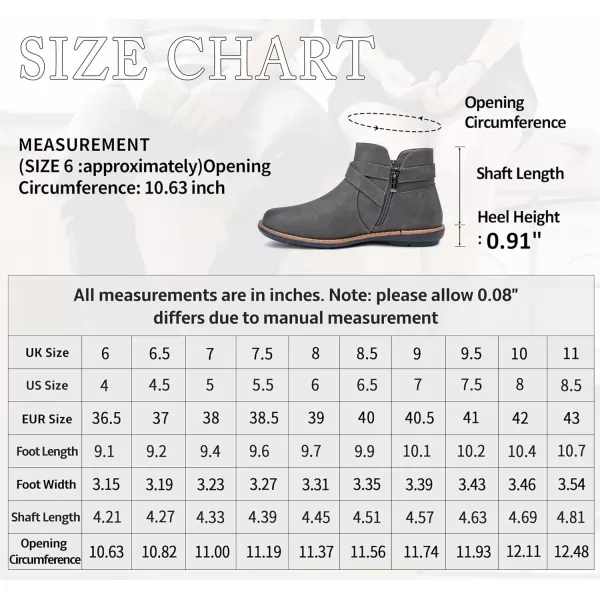 Vepose Womens 9005 Flat Ankle Boots Classical Short Boots Vintage Booties with Side ZipperFlat Boots9005grey