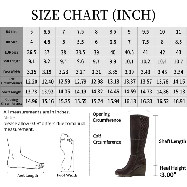 Vepose Womens 9652  Knee High Boots  Wedge Calf Boot with Side ZipperWedge Knee Boots9652coffee