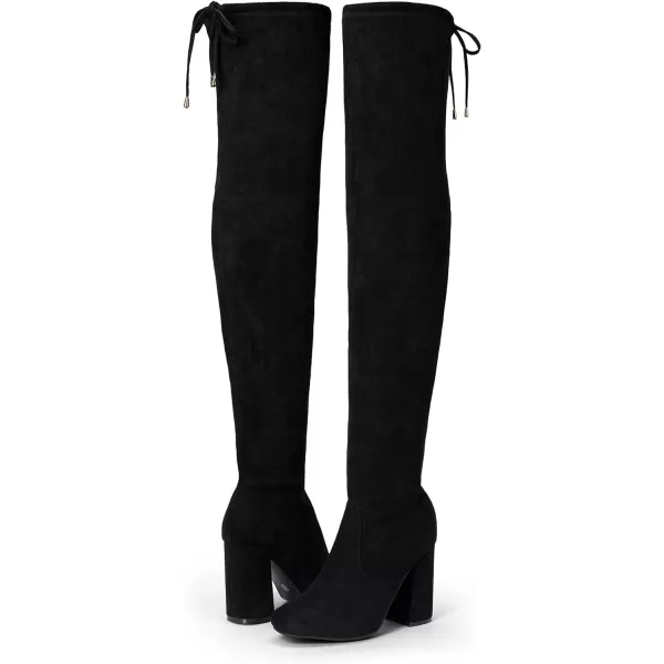 Vepose Womens 995A Over The Knee High Tall Square Toe Block Heel Boots for WomenBoots995ablack