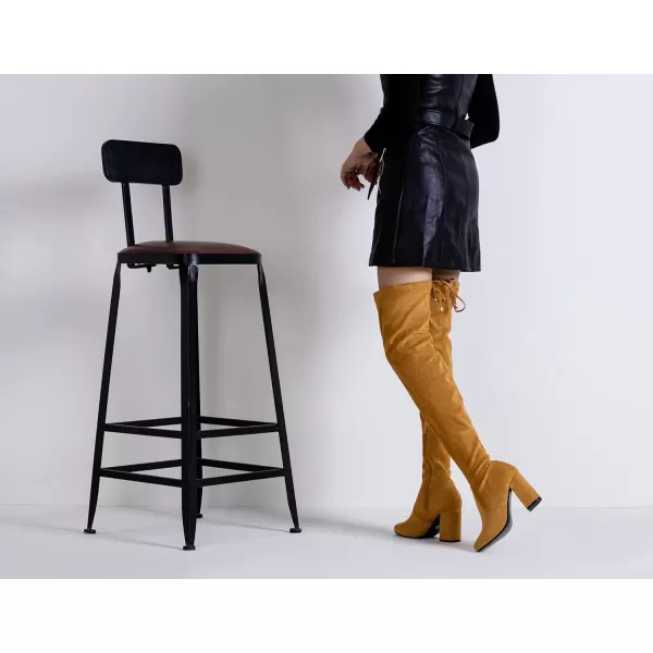 Vepose Womens 995A Over The Knee High Tall Square Toe Block Heel Boots for WomenBoots995akhaki