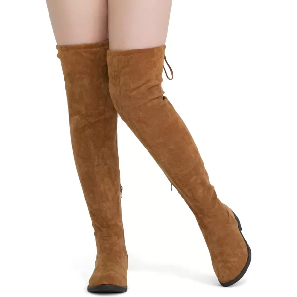 Vepose Womens 998 Suede Over the Knee High Boots Low Flat Heel Thigh High Boots for WomenKnee High998camel