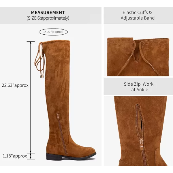 Vepose Womens 998 Suede Over the Knee High Boots Low Flat Heel Thigh High Boots for WomenKnee High998khaki