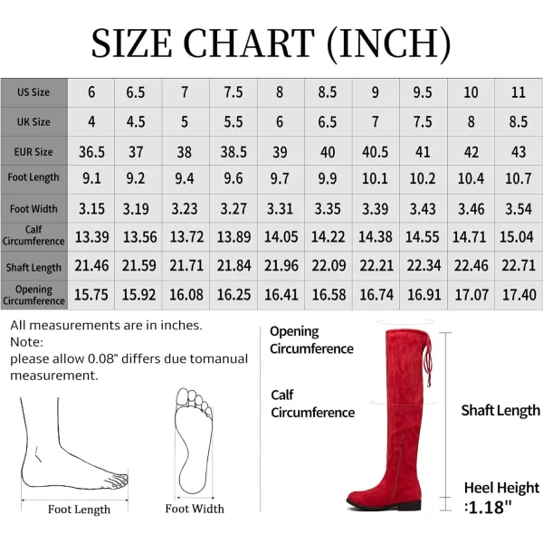 Vepose Womens 998 Suede Over the Knee High Boots Low Flat Heel Thigh High Boots for WomenKnee High998red