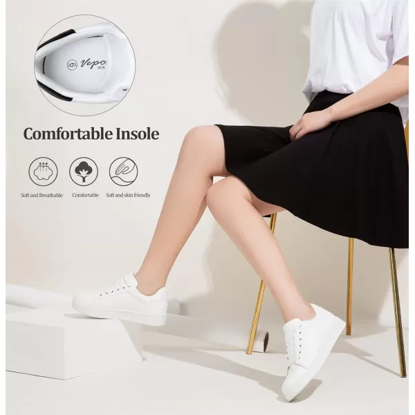 Vepose Womens Fashion Sneakers Casual Shoes Comfortable Dress Sneaker 20A8002white