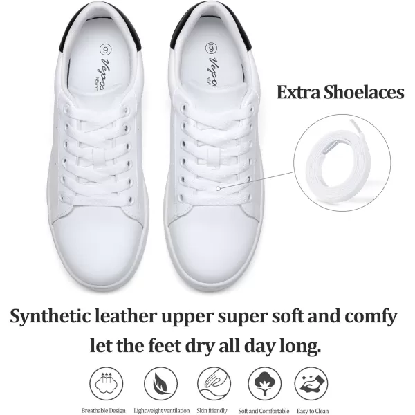 Vepose Womens Fashion Sneakers Casual Shoes Comfortable Dress Sneaker 20A8002white Black