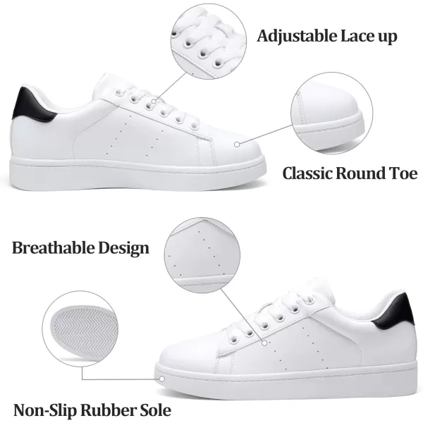 Vepose Womens Fashion Sneakers Casual Shoes Comfortable Dress Sneaker 20Laces Sneakers8002white Black