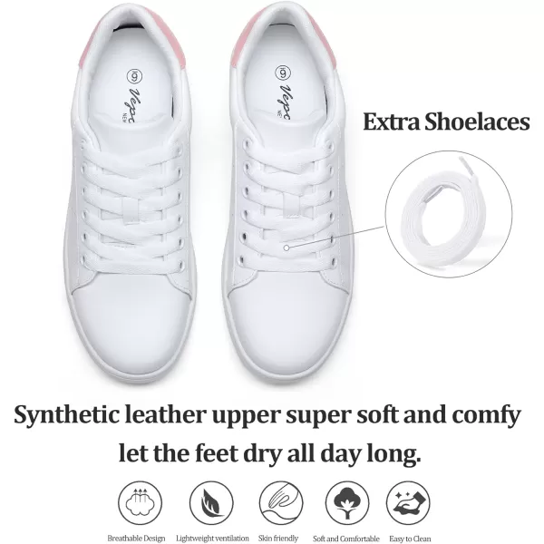 Vepose Womens Fashion Sneakers Casual Shoes Comfortable Dress Sneaker 20Laces Sneakers8002white Pink