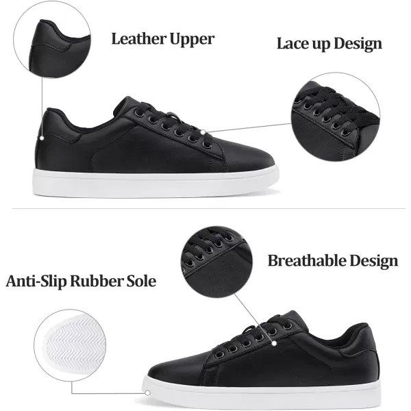 Vepose Womens Fashion Sneakers Casual Shoes Comfortable Dress Sneaker 20Leather Sneakers8002lblack