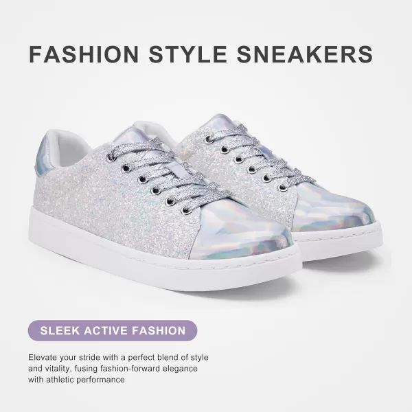 Vepose Womens Fashion Sneakers Casual Shoes Comfortable Dress Sneaker 20Sneakers Bling8002gsilver Glitter