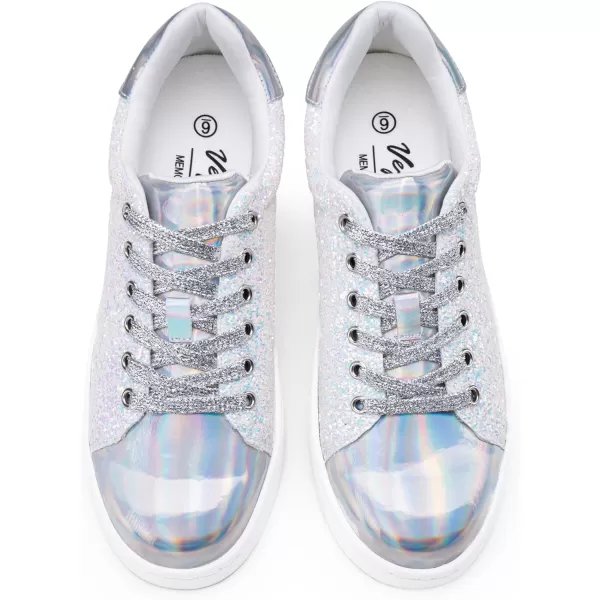 Vepose Womens Fashion Sneakers Casual Shoes Comfortable Dress Sneaker 20Sneakers Bling8002gsilver Glitter