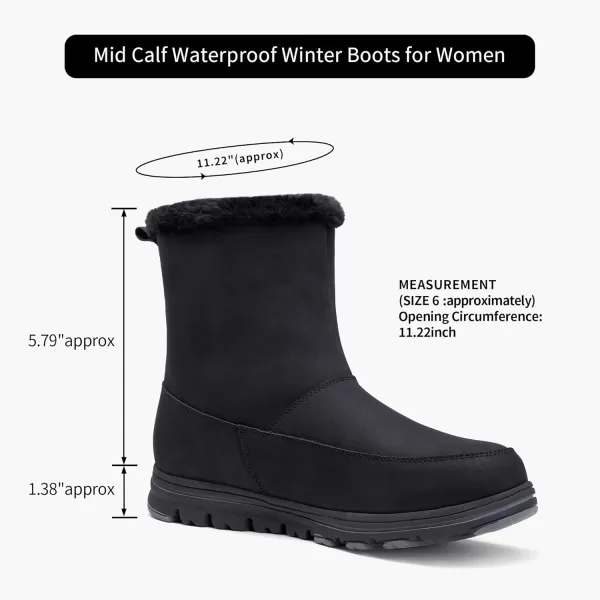 Vepose Womens Fashion Snow Ankle Boots Windbreak Warm Booties WaterproofOuter Zipper963black