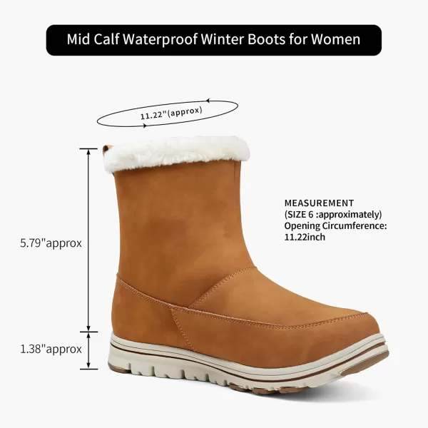 Vepose Womens Fashion Snow Ankle Boots Windbreak Warm Booties WaterproofOuter Zipper963brown