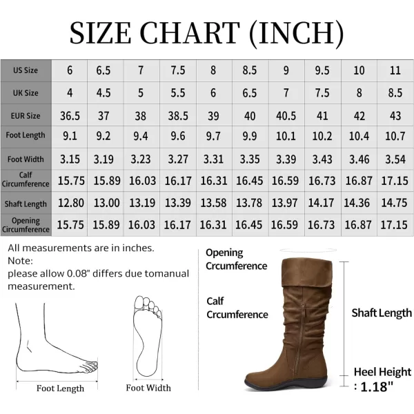 Vepose Womens Knee High Comfortable Boots Suede Slouch Flat Boots for WomenSlouch Suede Boots942 Brown