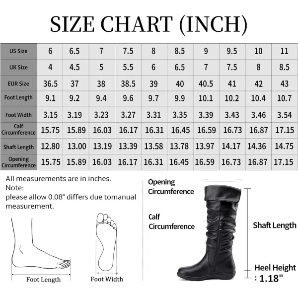 Vepose Womens Knee High Comfortable Boots Suede Slouch Flat Boots for WomenSlouch Suede Boots942black Pu