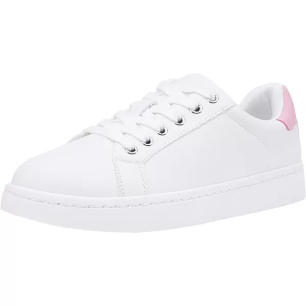 Vepose Womens 8003 Fashion Lace Up Comfortable Casual Tennis SneakersAsneakers 8003white Pink