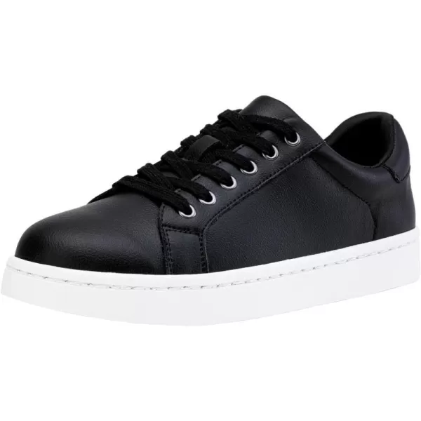 Vepose Womens 8003 Fashion Lace Up Comfortable Casual Tennis SneakersBleather Sneakersblack