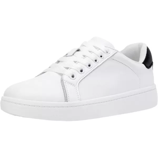 Vepose Womens 8003 Fashion Lace Up Comfortable Casual Tennis SneakersBleather Sneakerswhite Black