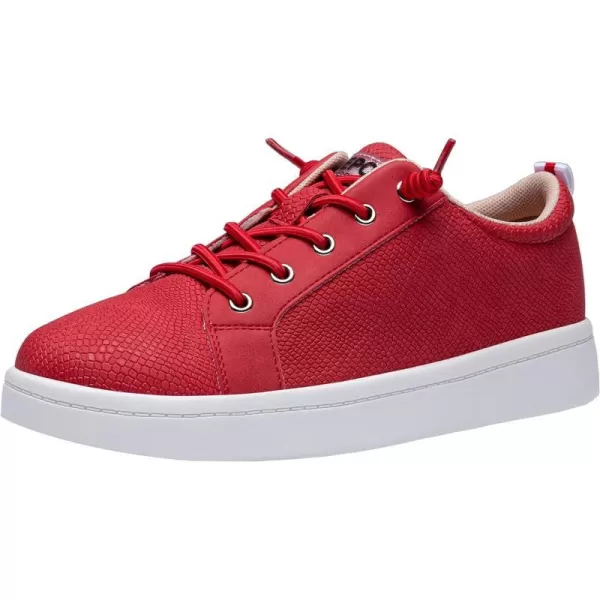 Vepose Womens 8003 Fashion Lace Up Comfortable Casual Tennis SneakersSport Casual8005red Embossed