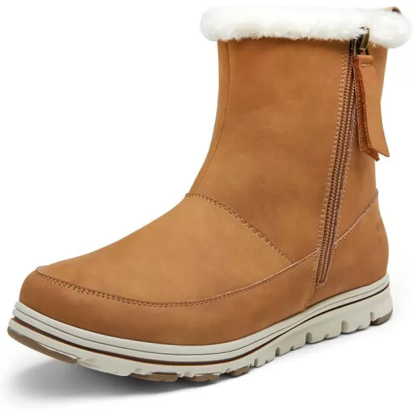 Vepose Womens Fashion Snow Ankle Boots Windbreak Warm Booties WaterproofOuter Zipper963brown